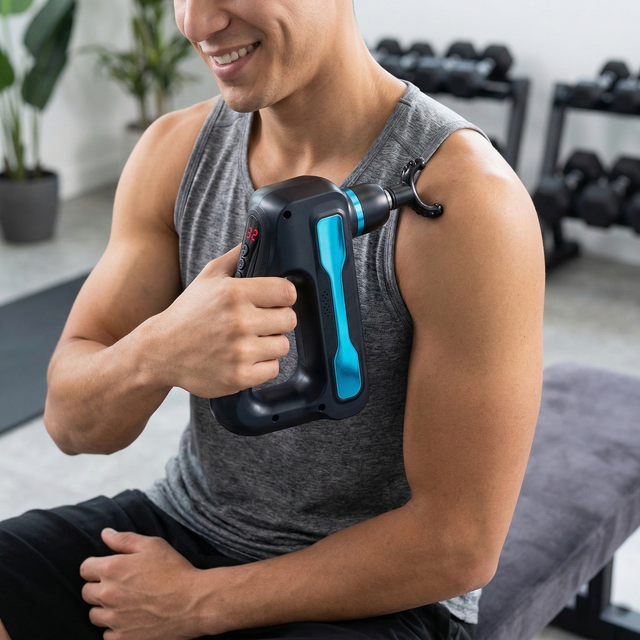 Apex Pro Recovery Massage Gun for tech neck pain relief.