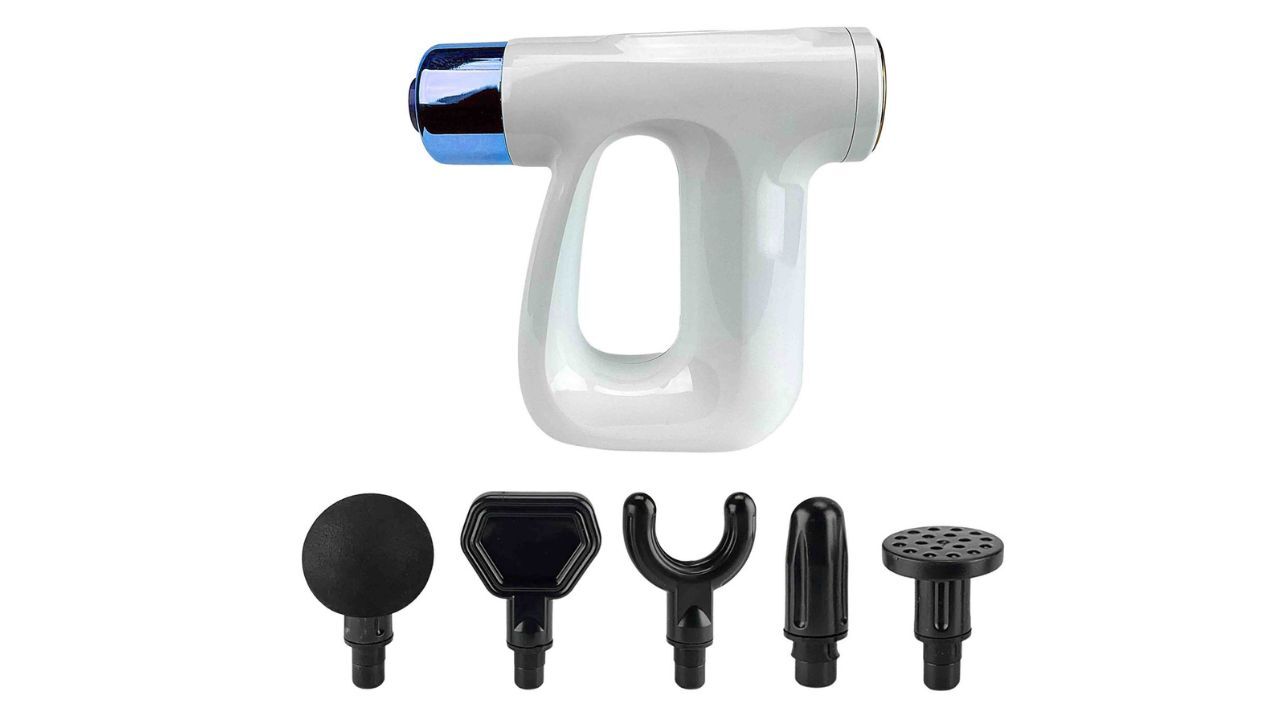 High-Quality Compact Percussion Massager Gun along with different attachments.
